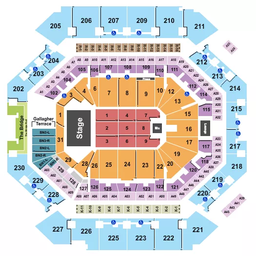 ALEJANDRO SANZ Seating Map Seating Chart