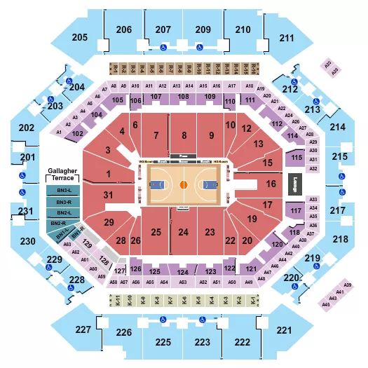 BASKETBALL GLOBETROTTERS Seating Map Seating Chart