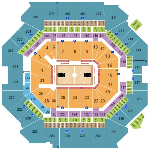 BASKETBALL Seating Map Seating Chart