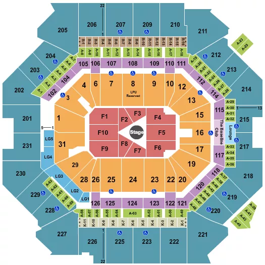 CENTER STAGE 2 Seating Map Seating Chart