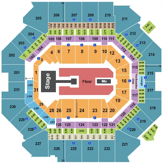 CHARLI XCX Seating Map Seating Chart