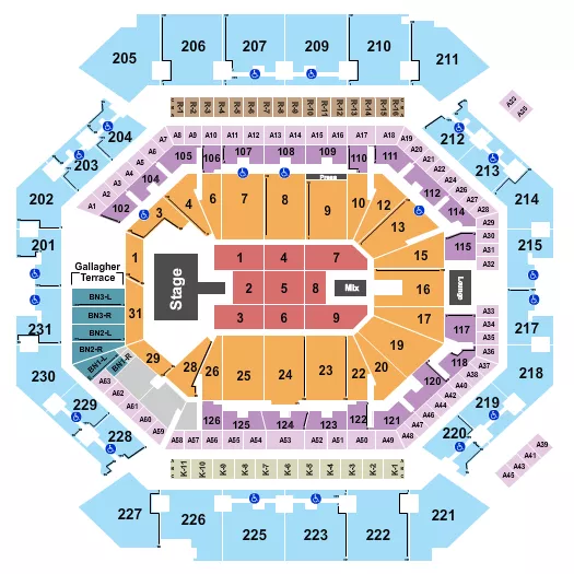 CHRISTIAN NODAL Seating Map Seating Chart