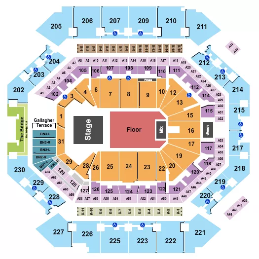 ENDSTAGE GA FLOOR 2 Seating Map Seating Chart