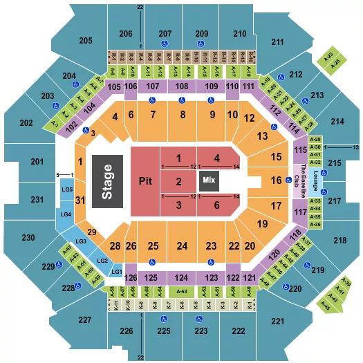 ENDSTAGE GA PIT Seating Map Seating Chart
