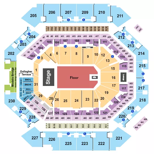 ENDSTAGE GA FLOOR 3 Seating Map Seating Chart
