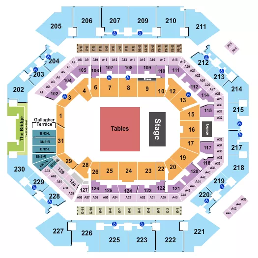ENDSTAGE TABLES Seating Map Seating Chart