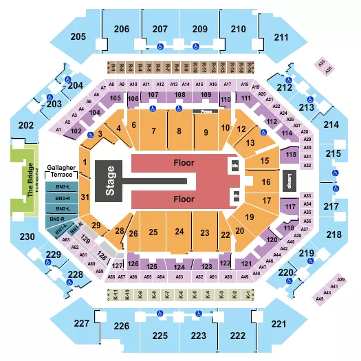 FLORENCE AND THE MACHINE Seating Map Seating Chart