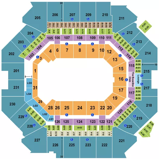 MONSTER TRUCKS Seating Map Seating Chart