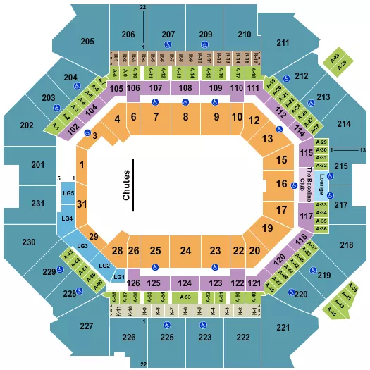 RODEO Seating Map Seating Chart