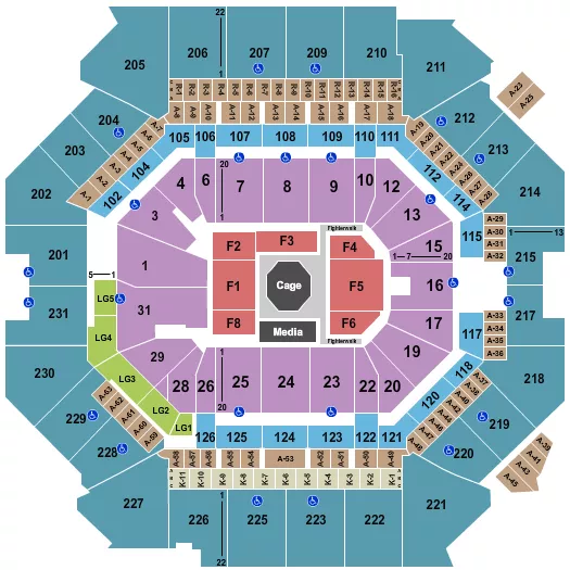 UFC Seating Map Seating Chart