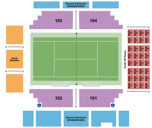 TENNIS Seating Map Seating Chart