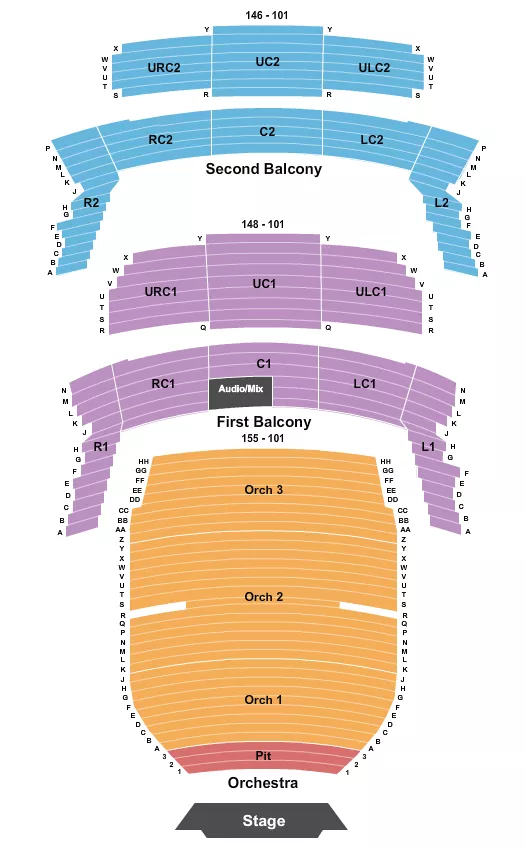 ENDSTAGE W PIT Seating Map Seating Chart