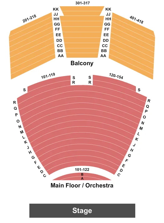 END STAGE Seating Map Seating Chart