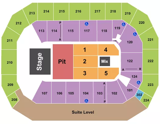 ENDSTAGE PIT 5 Seating Map Seating Chart