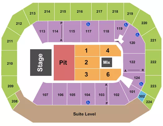 ENDSTAGE PIT Seating Map Seating Chart