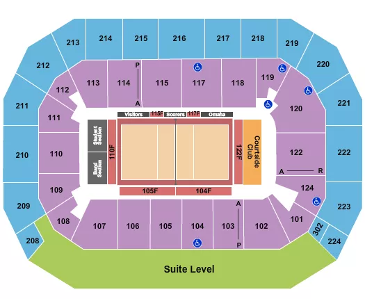 VOLLEYBALL COLLEGE Seating Map Seating Chart