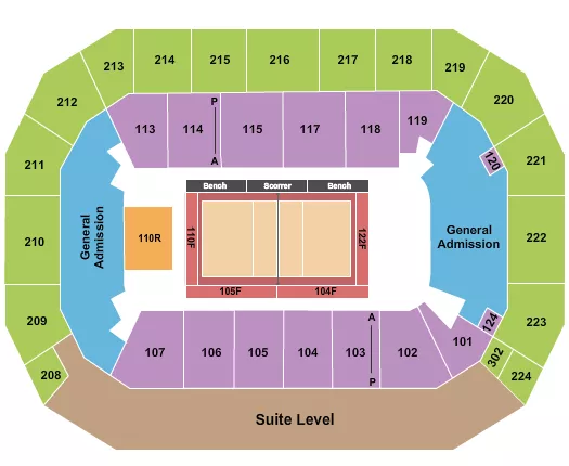 VOLLEYBALL LOVB Seating Map Seating Chart