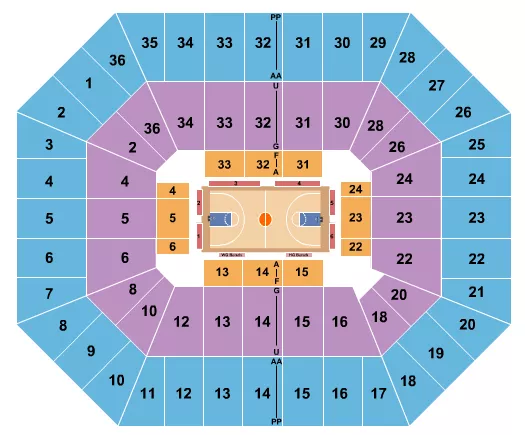 BASKETBALL GLOBETROTTERS Seating Map Seating Chart