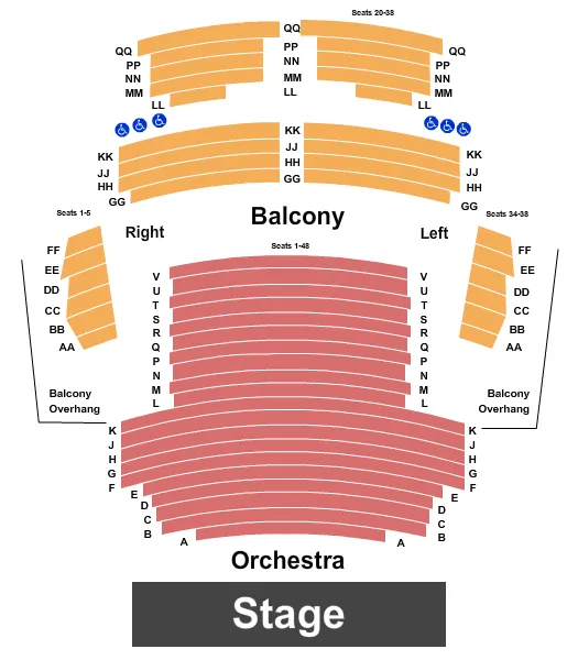 END STAGE Seating Map Seating Chart