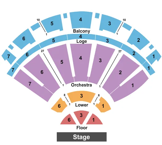 END STAGE Seating Map Seating Chart