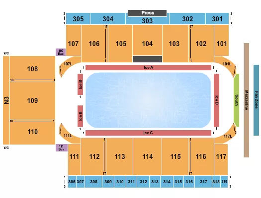 STARS ON ICE Seating Map Seating Chart
