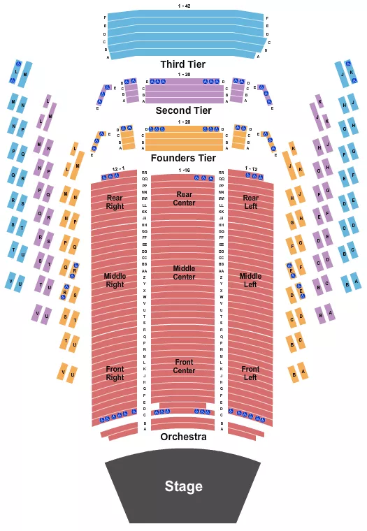 BENAROYA HALL S MARK TAPER FOUNDATION AUDITORIUM ENDSTAGE 2 Seating Map Seating Chart