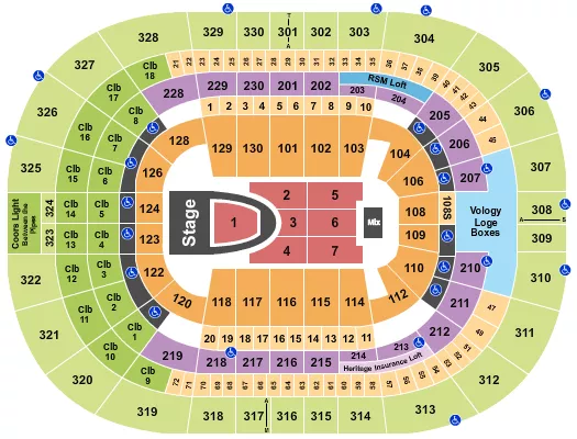 FOR KING AND COUNTRY Seating Map Seating Chart
