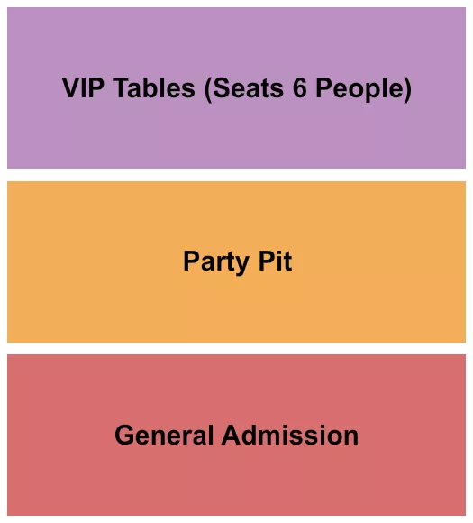 GA PARTY PIT VIP TABLE Seating Map Seating Chart
