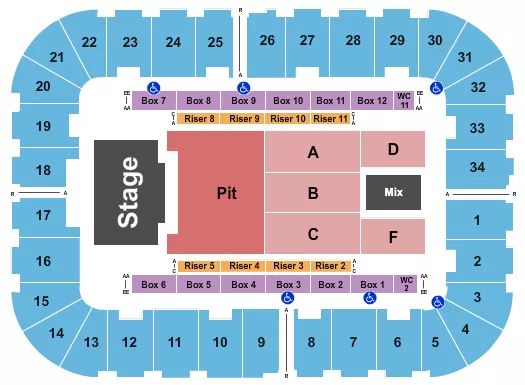 BILLY STRINGS Seating Map Seating Chart