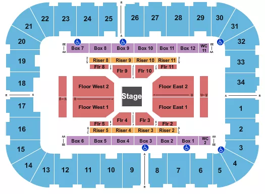 CENTER STAGE Seating Map Seating Chart