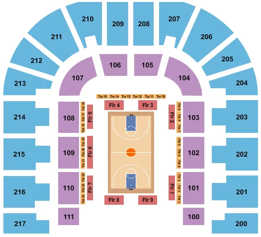 BASKETBALL GLOBETROTTERS Seating Map Seating Chart