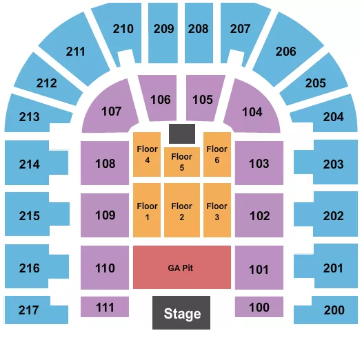 ENDSTAGE GA PIT Seating Map Seating Chart