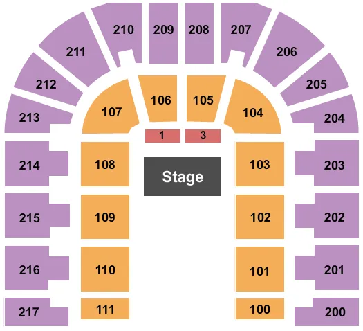 ENDSTAGE HALF Seating Map Seating Chart