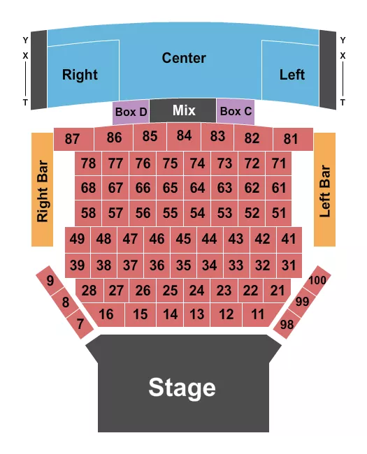END STAGE Seating Map Seating Chart