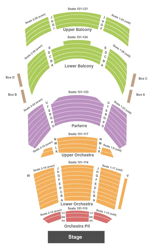 ENDSTAGE WITH PIT Seating Map Seating Chart