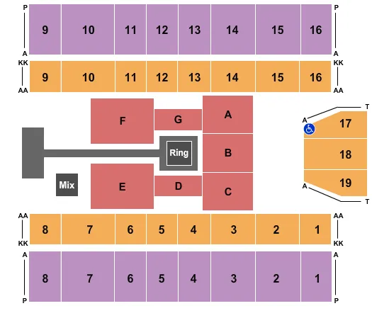 WWE 2 Seating Map Seating Chart