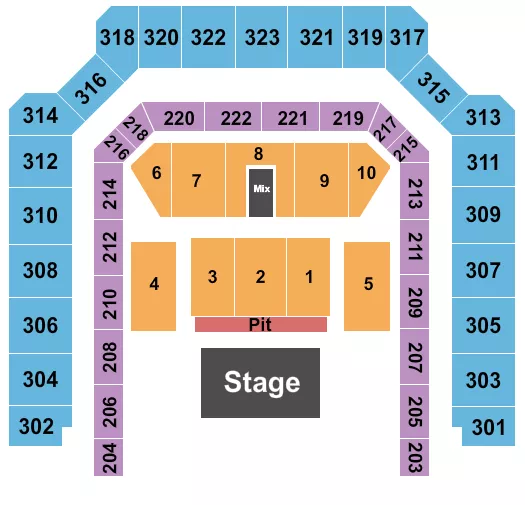 ENDSTAGE PIT 2 Seating Map Seating Chart