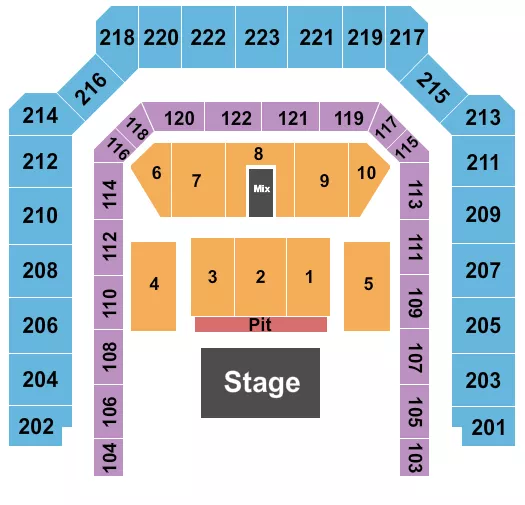 ENDSTAGE PIT 3 Seating Map Seating Chart