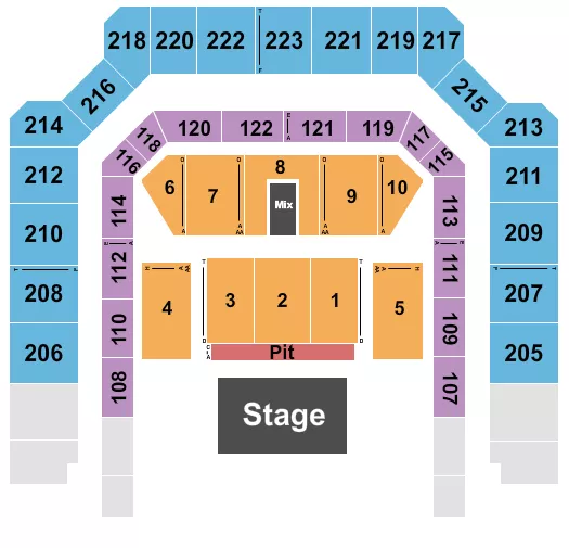 ENDSTAGE PIT 4 Seating Map Seating Chart