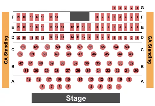 ENDSTAGE TABLES 2 Seating Map Seating Chart