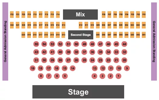 ENDSTAGE TABLES Seating Map Seating Chart