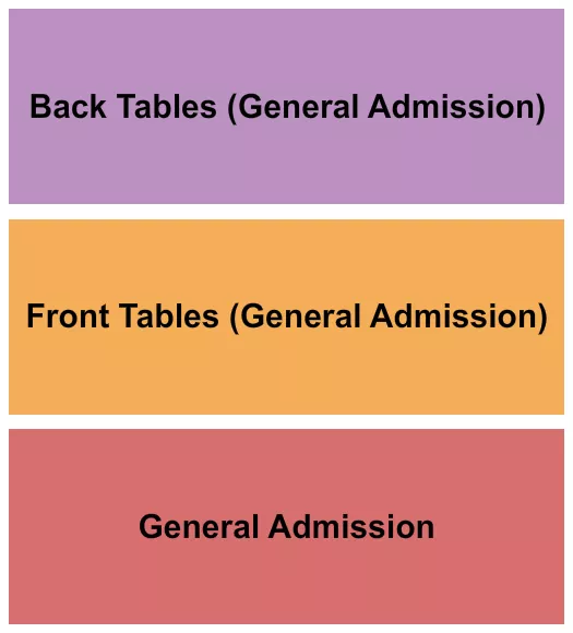 BIRDIES SOCIAL CLUB GA FRONT BACK TABLES Seating Map Seating Chart