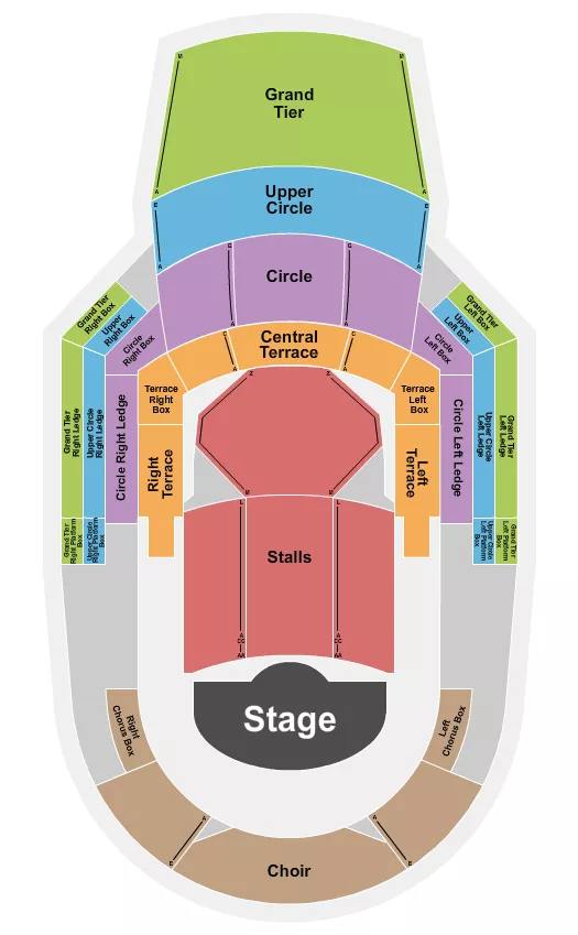 BIRMINGHAM SYMPHONY HALL UK ENDSTAGE Seating Map Seating Chart