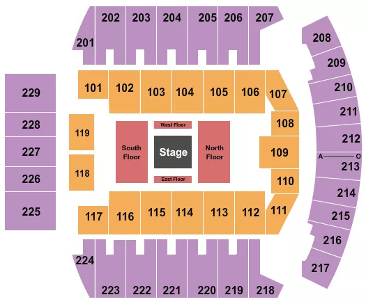 CENTER STAGE 1 Seating Map Seating Chart