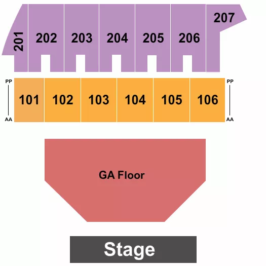 ENDSTAGE GA FLOOR 2 Seating Map Seating Chart
