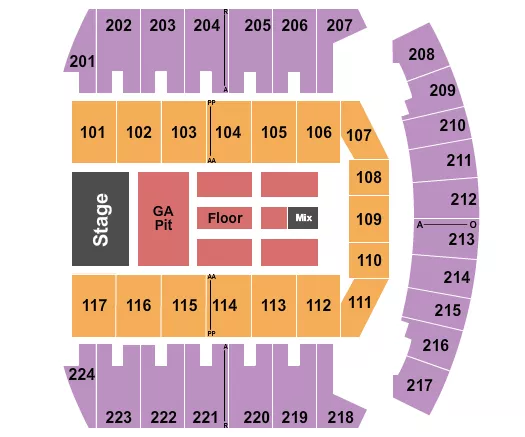 ENDSTAGE GA PIT Seating Map Seating Chart