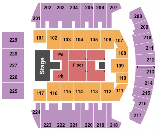 ENDSTAGE GA PIT W CATWALK Seating Map Seating Chart