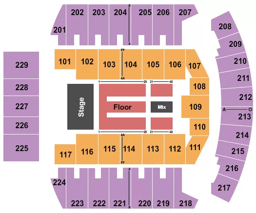 ENDSTAGE RESERVED Seating Map Seating Chart