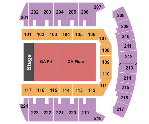 GA PIT GA FLR Seating Map Seating Chart