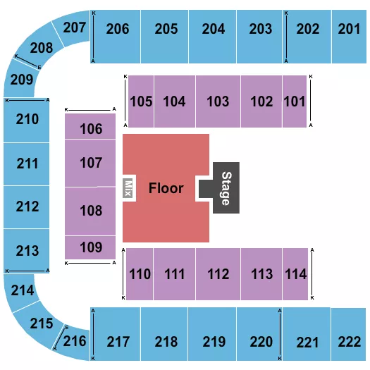 ENDSTAGE PIT 2 Seating Map Seating Chart